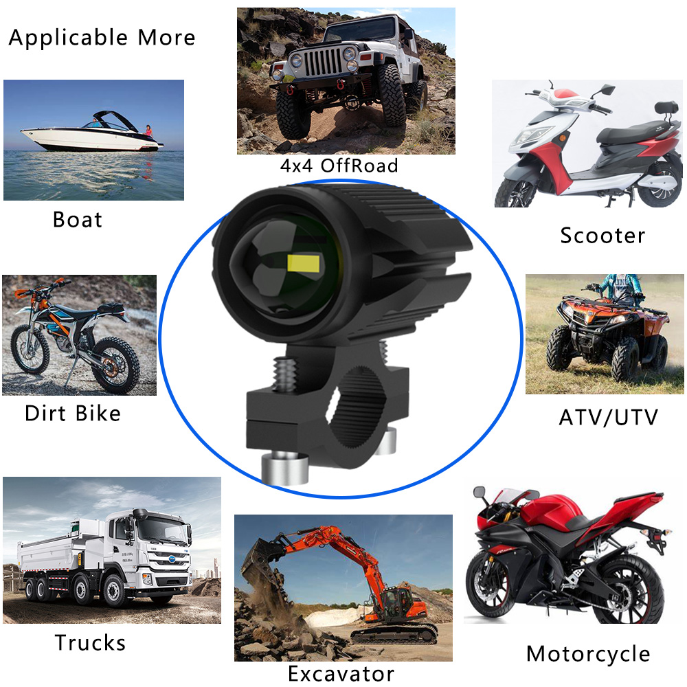 Faros Led adicionales para mot - Universal Motorcycle Led Headlight Projector reseña y precio