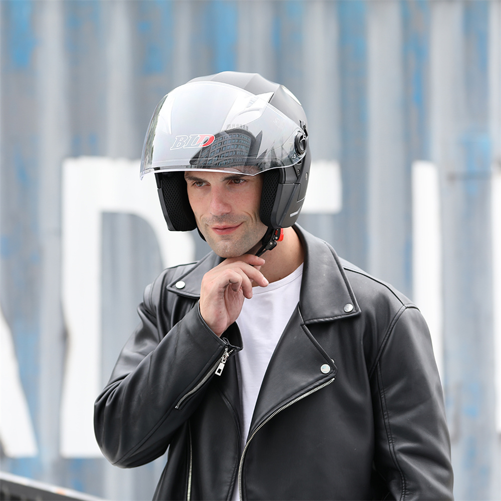 BLD elegante 3/4 casco de medi - Full Face Motorcycle Helmet With Bluetooth reseña y precio