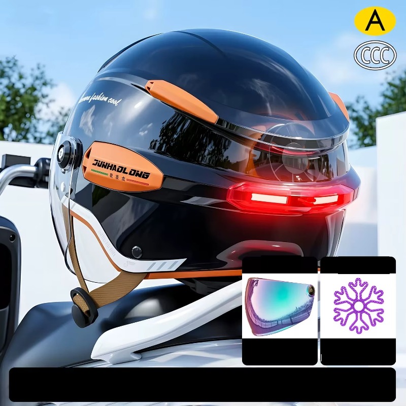 Casco de Motocicleta Vintage d - Dual Visor Motorcycle Racing Helmet reseña y precio