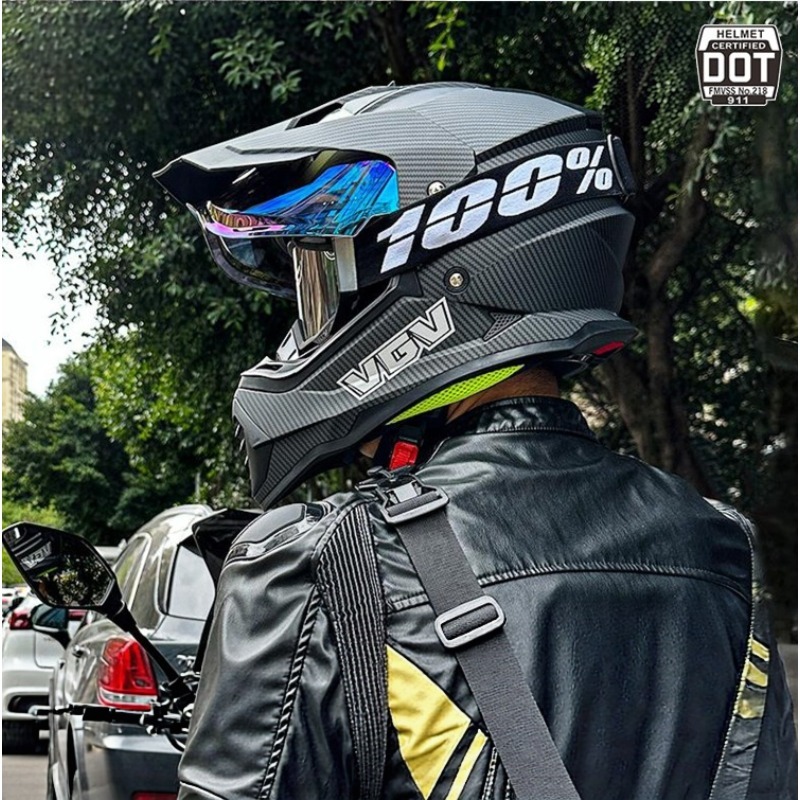Casco de Motocross VGV con Cer - Full Face Motorcycle Helmet With Bluetooth reseña y precio